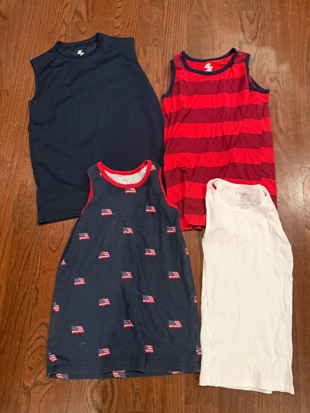The Children's Place Navy, Red & White Tank Tops -  1 jordan white tank